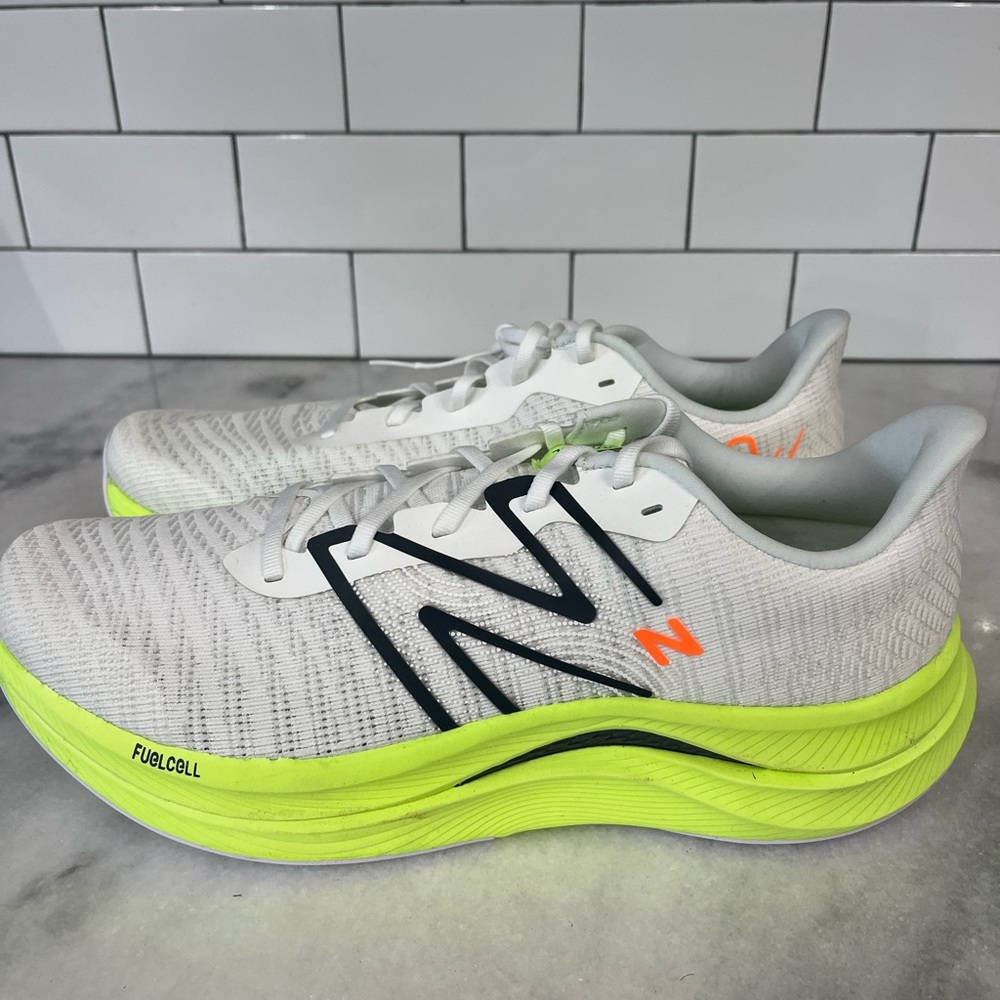 New Balance FuelCell Running Shoes - White and Neon Yellow
